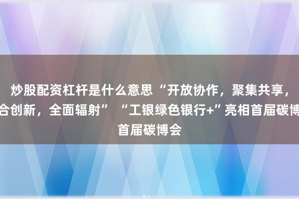 炒股配资杠杆是什么意思 “开放协作，聚集共享，融合创新，全面辐射”  “工银绿色银行+”亮相首届碳博会