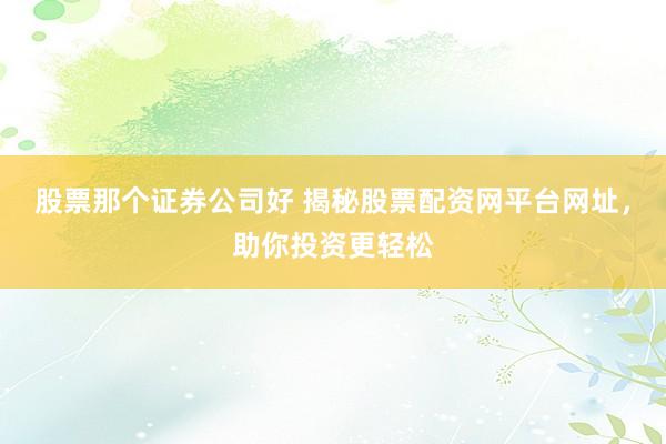 股票那个证券公司好 揭秘股票配资网平台网址，助你投资更轻松